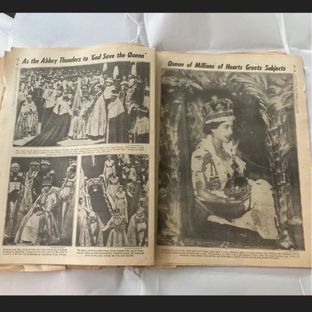 Set Of 3: Vintage 1953 Queen Elizabeth II Coronation Original Newspapers - Picture 10 of 10